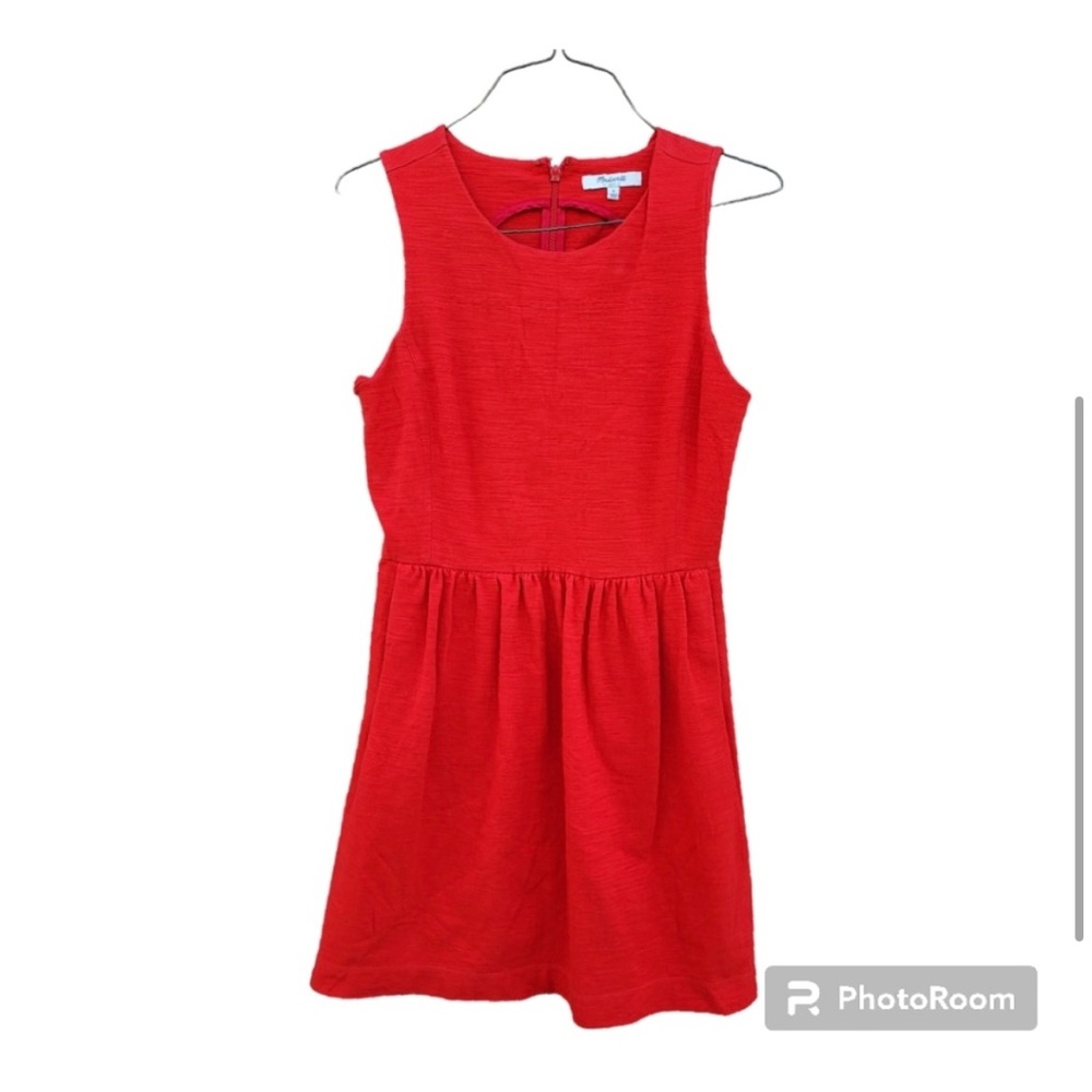 Madewell Abroad Red Ponte Sleeveless Dress - Picture 3 of 8